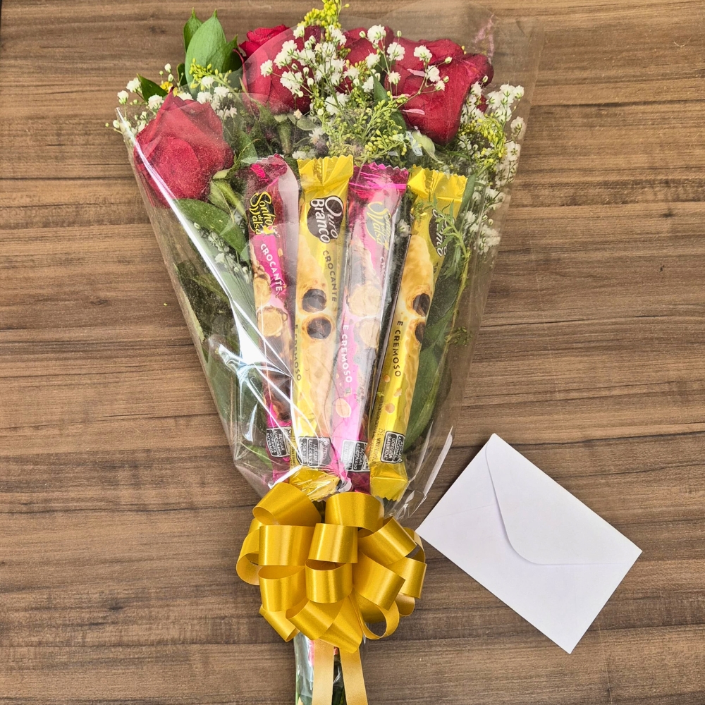 Buqu� Amor Intenso com Rosas e Chocolates
